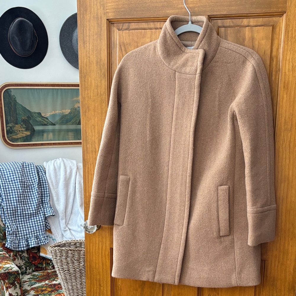 J. Crew Wool City Coat in Camel